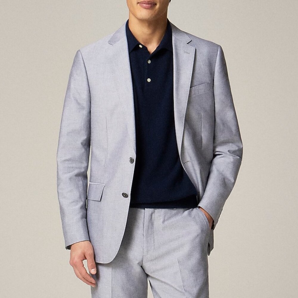 J. Crew NWT Ludlow Slim-Fit Suit Jacket Blazer in Portuguese Cotton Oxford 39R